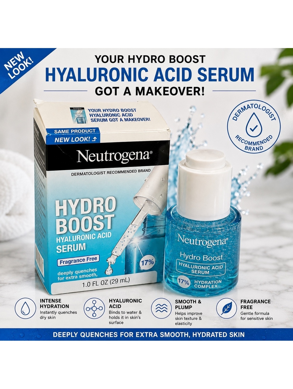 Neutrogena Hydro Boost Hyaluronic Acid Serum Fragrance Free 17% Hydration